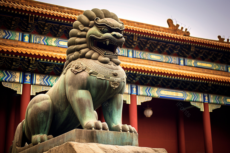 威猛的雄狮石头雕塑看守大门,高清,摄影图,摄影图片,图片大全,摄影图免费下载